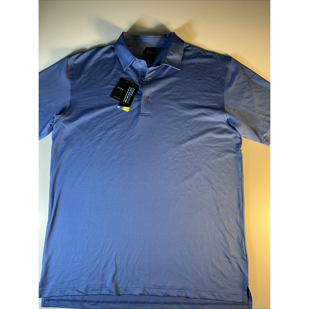 NWT Dunning Men's Medium Blue Coolmax Performance Golf Polo Shirt